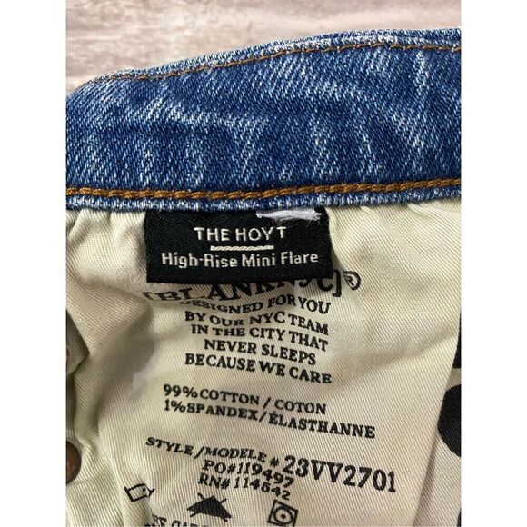 Blank NYC The Hoyt Jeans High Rise Mini Flare Raw Hem Women’s Sz 25 Waist - Picture 6 of 9